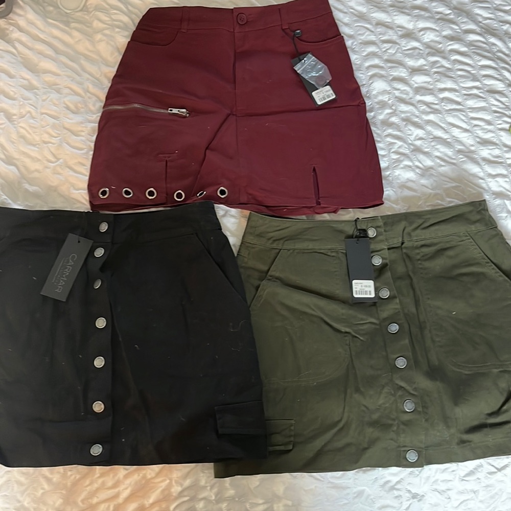 3 Brand New Carmar denim skirts